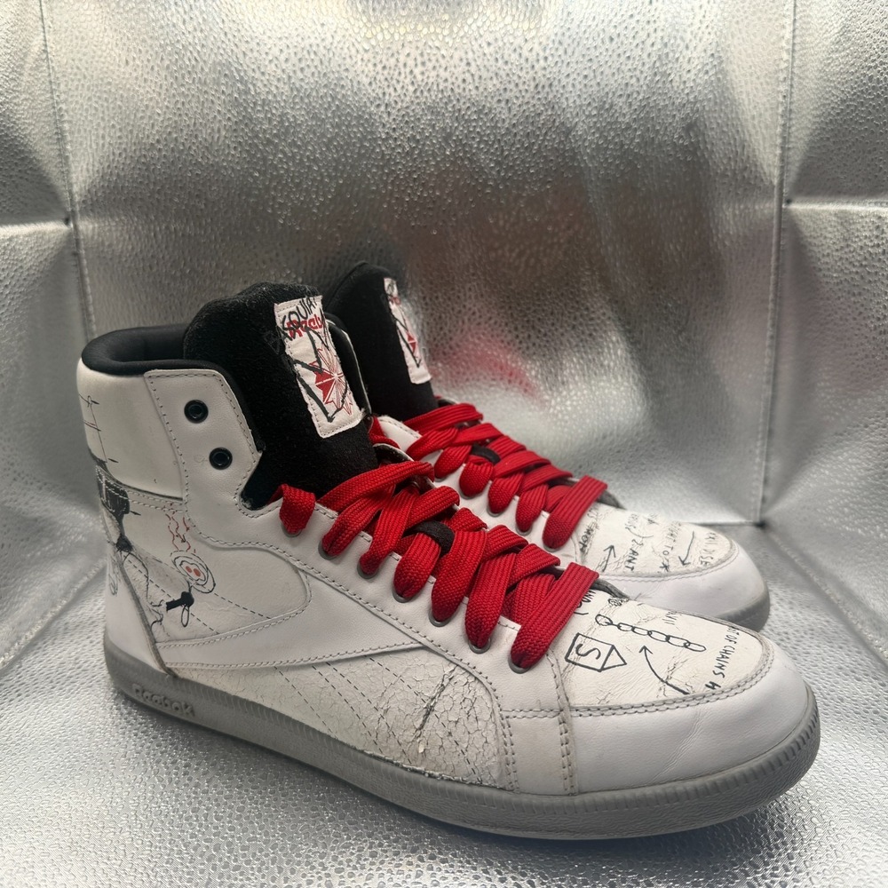 Size 9 Reebok x Jean-Michel Basquiat SL Berlin High White Mens‎ Sneakers J93632